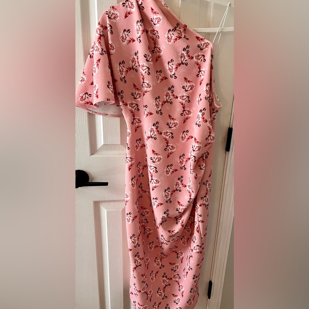 ASOS one shoulder ruched dress